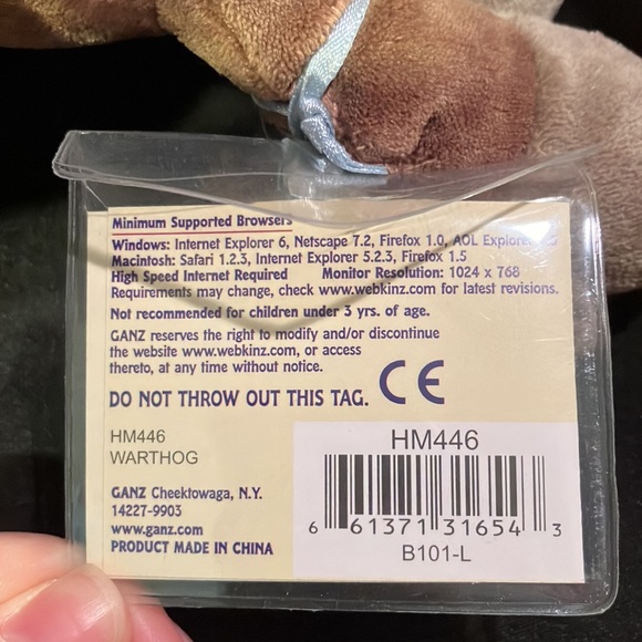 ✨Webkinz Warthog✨ - Excellent condition. Tag has not been removed. - Picture 6 of 6